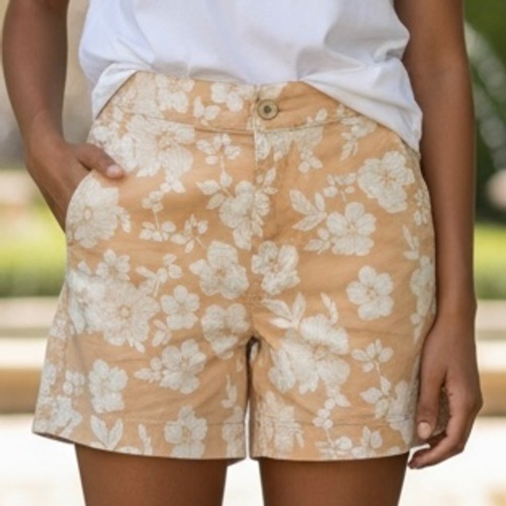 Jachs Girlfriend New York Floral Shorts Size S Women peach‎ White Cotton Blend
